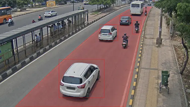 Bus-lane misuse on a CCTV camera