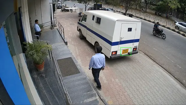 Cash van arrival and dwell on a CCTV camera