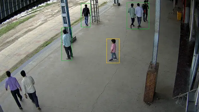 Child unattended or isolated on a CCTV camera