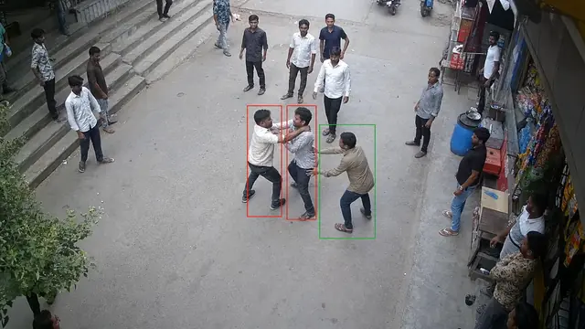 Fights and assaults on a CCTV camera