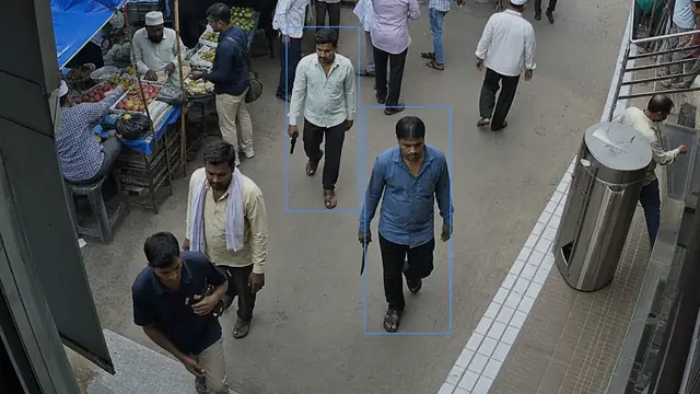 Visible weapons on a CCTV camera