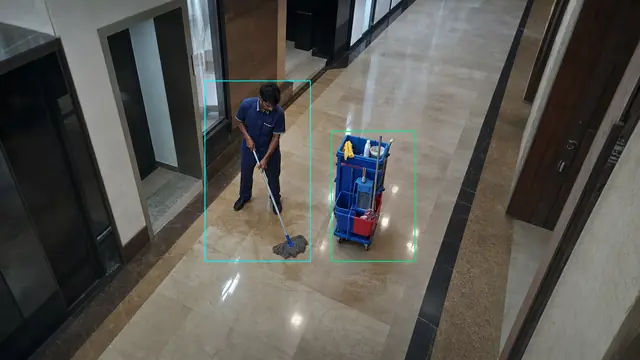 Cleaning rounds done or missed on a CCTV camera