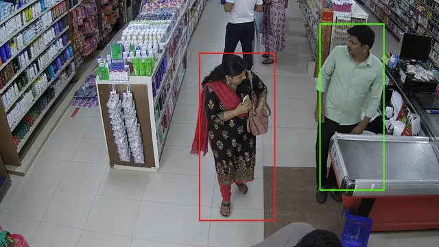 Concealment, items leaving unpaid on a CCTV camera