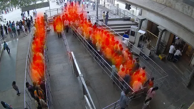 Darshan and entry queues on a CCTV camera