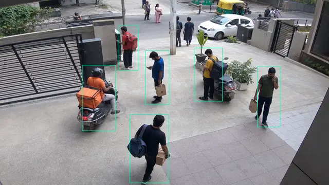 Delivery staff on a CCTV camera