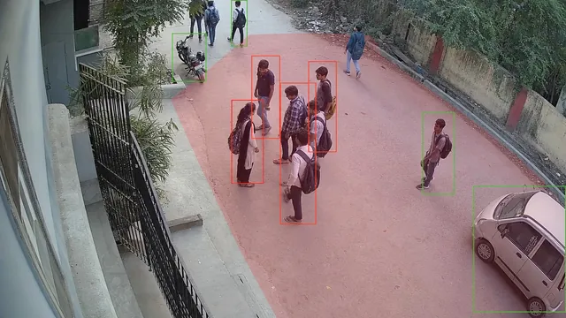 Harassment outside the centre on a CCTV camera