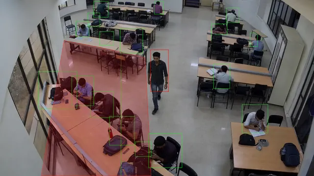 Library and reading-room seats on a CCTV camera