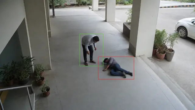Falls on a CCTV camera