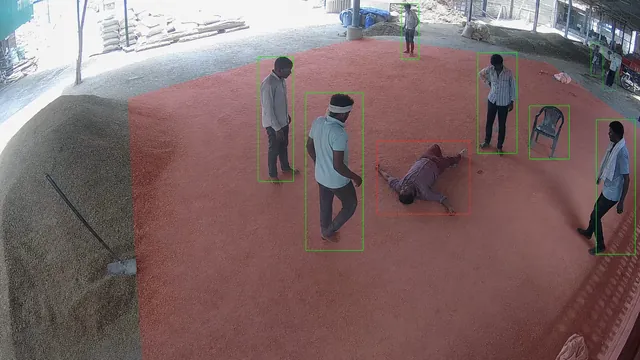 Worker collapsed on a CCTV camera