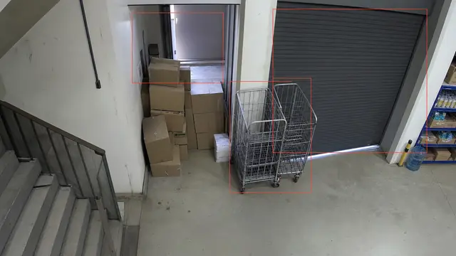 Fire exits blocked on a CCTV camera
