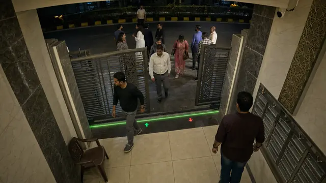 Visitor gate and lobby footfall on a CCTV camera