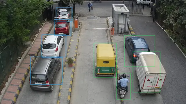Entry and exit gate queues on a CCTV camera