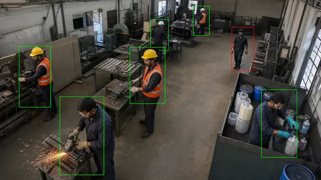 Gloves and safety glasses on a CCTV camera
