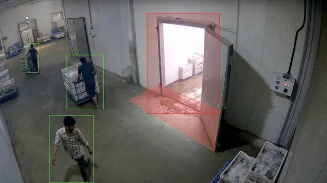 Cold-room door left open on a CCTV camera