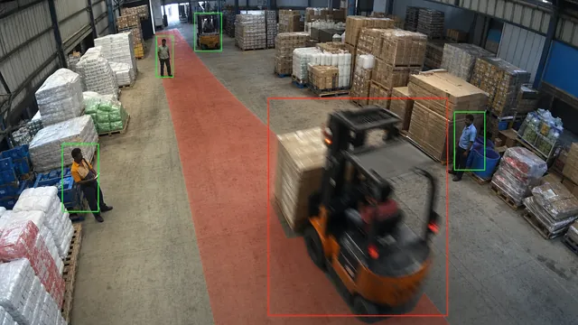Forklift speeding on a CCTV camera