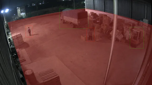 Night intrusion in the godown and yard on a CCTV camera
