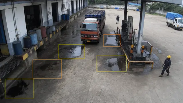 Spills and leaks on a CCTV camera