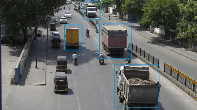 Heavy vehicles in restricted hours on a CCTV camera