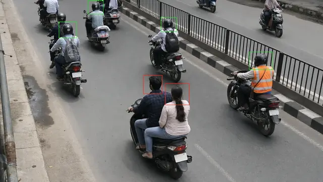 No-helmet riding on a CCTV camera