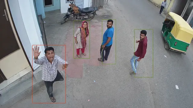 Calls and gestures for help on a CCTV camera