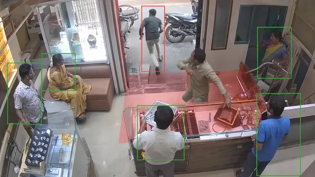 Grab and run from the counter on a CCTV camera