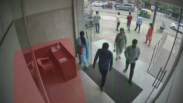 Guard at the door on a CCTV camera