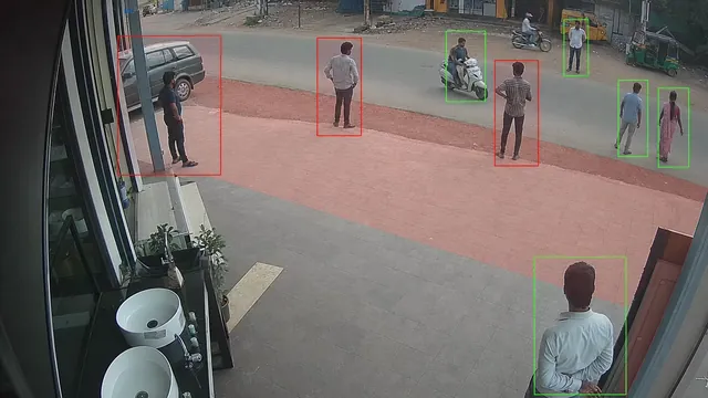 Recce outside the showroom on a CCTV camera