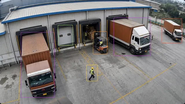 Truck loading and unloading on a CCTV camera