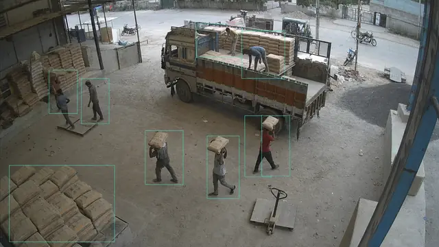 Count materials loaded on a CCTV camera