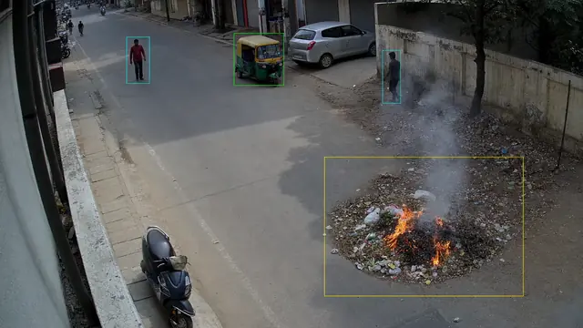 Open burning on a CCTV camera