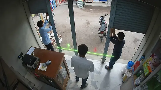 Opening and closing times on a CCTV camera