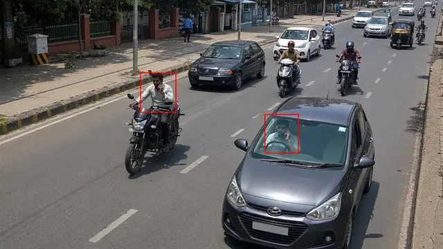 Phone while driving on a CCTV camera