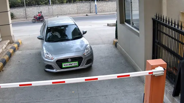 Number plates in and out on a CCTV camera