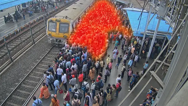 Platform overcrowding on a CCTV camera