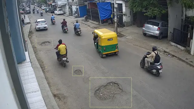 Potholes on a CCTV camera