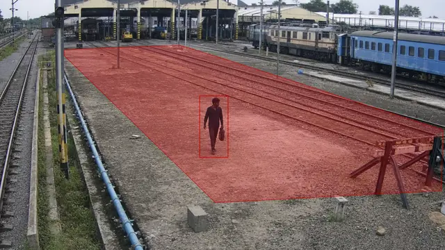 Yard and depot intrusion on a CCTV camera