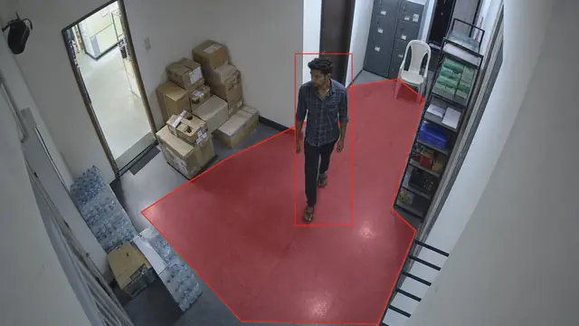 Restricted area intrusion on a CCTV camera
