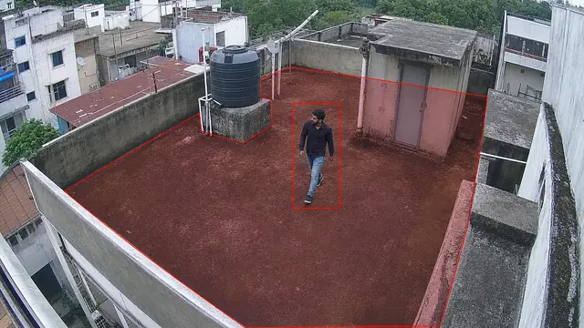 Rooftop and terrace access on a CCTV camera