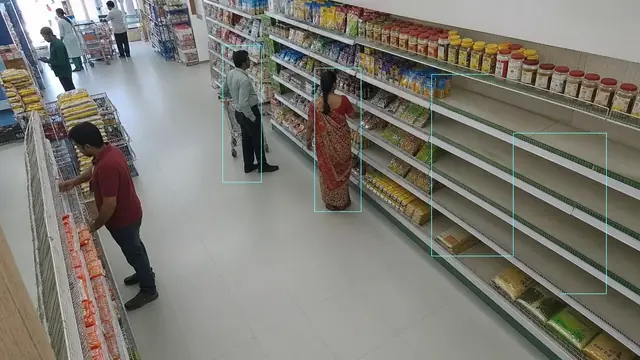 Shelf gaps on a CCTV camera