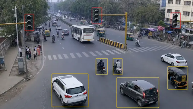 Traffic signal faults on a CCTV camera