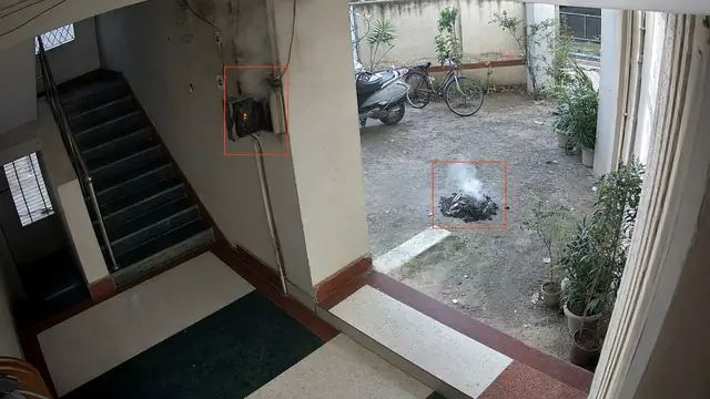 Smoke on a CCTV camera