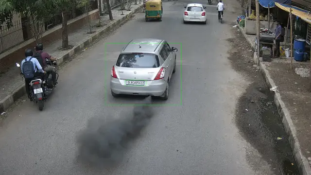 Smoky vehicles on a CCTV camera