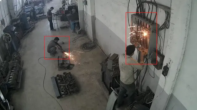 Sparks and arcing on a CCTV camera