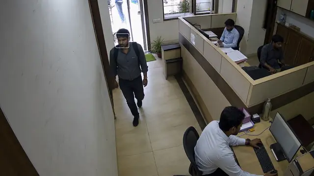 Staff attendance and time inside on a CCTV camera