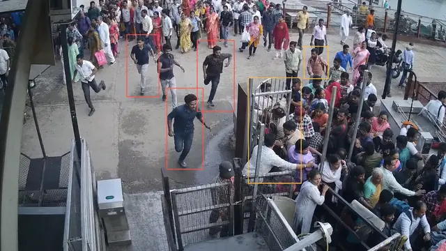Surge and stampede risk on a CCTV camera