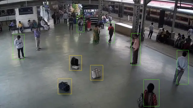 Unattended baggage at stations on a CCTV camera