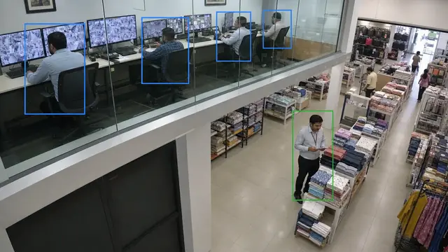 Store logins, roles, per-store reports on a CCTV camera
