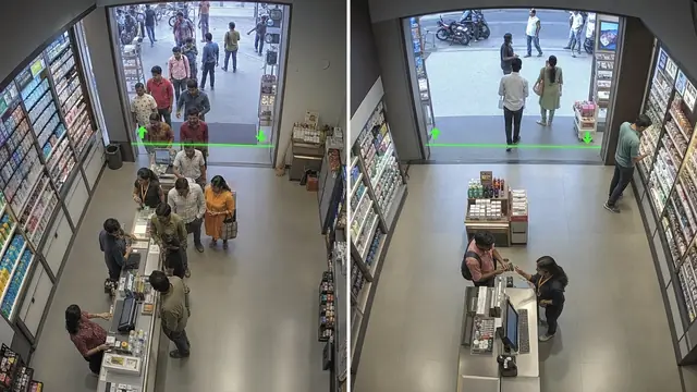 Compare stores and branches on a CCTV camera