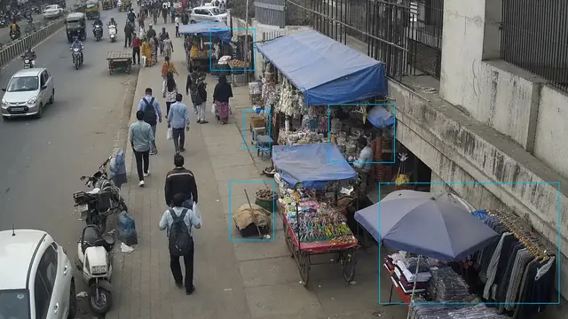 Illegal vending and encroachment on a CCTV camera