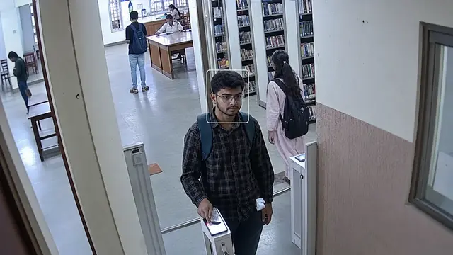 Student and library attendance on a CCTV camera